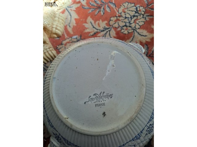Lot 179 - servies belgisch aardewerk blauwe kleur: soepterrine, borden - afbeelding 5 van  5