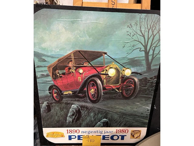 Lot 180 - retro reclame-illustratie peugeot - get. - afbeelding 1 van  3
