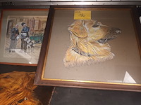 Lot 180 - schilderij hond. 3 stuks - afbeelding 1 van  4