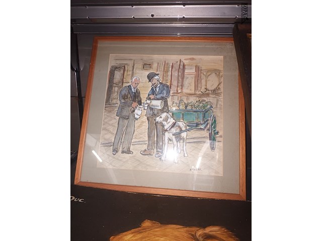 Lot 180 - schilderij hond. 3 stuks - afbeelding 2 van  4