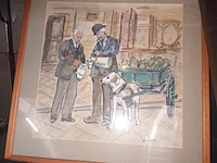 Lot 180 - schilderij hond. 3 stuks - afbeelding 2 van  4