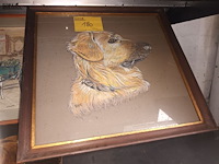 Lot 180 - schilderij hond. 3 stuks - afbeelding 4 van  4
