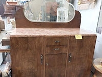 Lot 181 - antieke kaptafel met spiegel en marmer - afbeelding 1 van  3