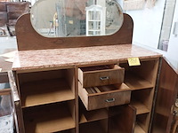 Lot 181 - antieke kaptafel met spiegel en marmer - afbeelding 2 van  3