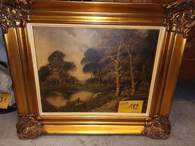Lot 182 - schilderij in kader. gesigneerd - afbeelding 1 van  4