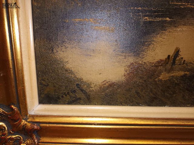 Lot 182 - schilderij in kader. gesigneerd - afbeelding 3 van  4