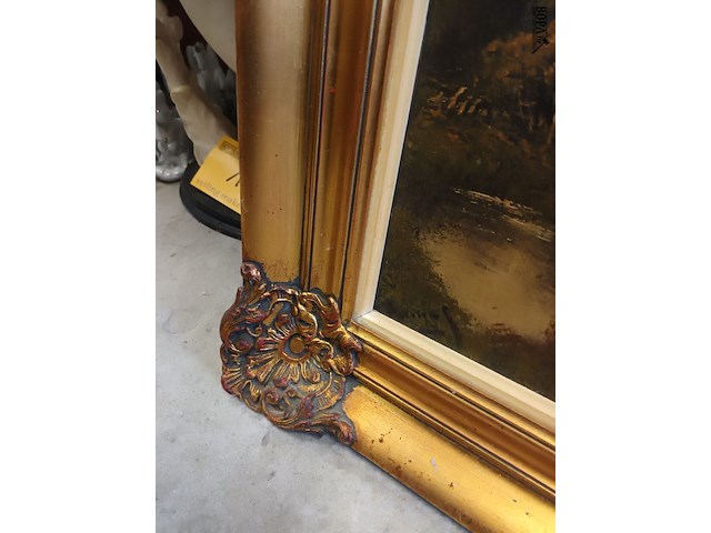 Lot 182 - schilderij in kader. gesigneerd - afbeelding 4 van  4