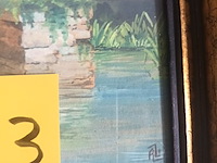 Lot 183 - schilderij brug in bos - afbeelding 3 van  4