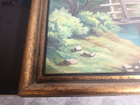 Lot 183 - schilderij brug in bos - afbeelding 4 van  4