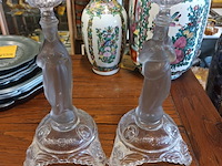 Lot 184 - kandelaars in glas. 2 stuks - afbeelding 1 van  4