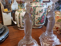Lot 184 - kandelaars in glas. 2 stuks - afbeelding 2 van  4