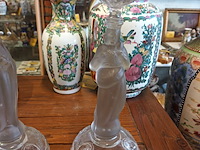 Lot 184 - kandelaars in glas. 2 stuks - afbeelding 3 van  4