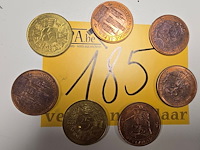 Lot 185 - belgische gemeentepennings 25 frank 7 stuks - afbeelding 1 van  5