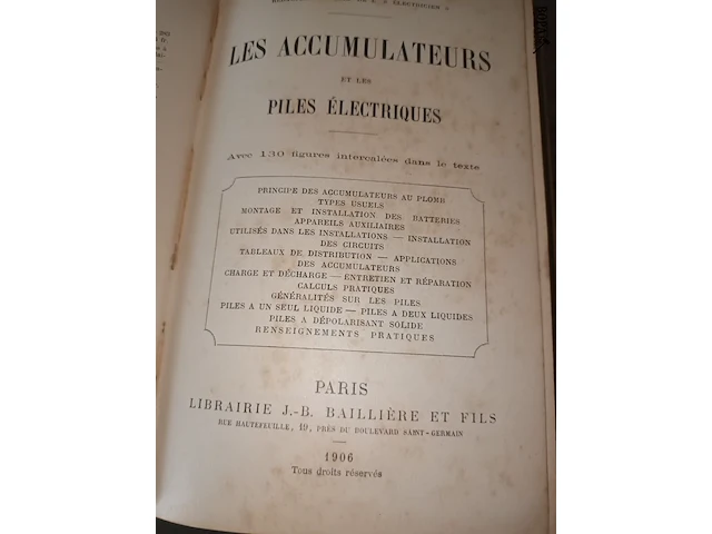 Lot 186 - oude boeken over elektriciteit. 8 stuks - afbeelding 6 van  7