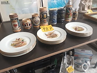 Lot 187 - borden limoges vogels. 12 stuks - afbeelding 1 van  6