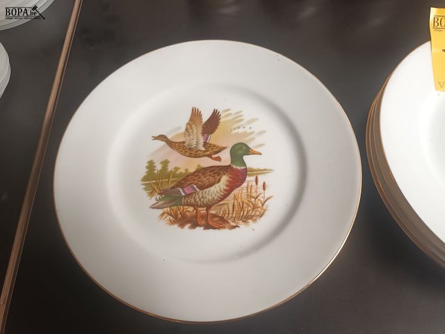 Lot 187 - borden limoges vogels. 12 stuks - afbeelding 2 van  6