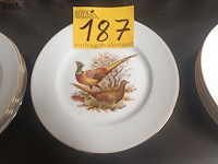 Lot 187 - borden limoges vogels. 12 stuks - afbeelding 3 van  6