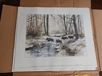Lot 188 - tekening met dieren getekend, ong. 8 stuks - afbeelding 1 van  4