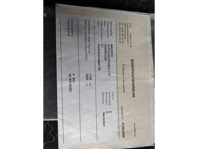 Lot 188 - twintrailer aanhangwagen (2015-chass.ya9tt353515255031) - afbeelding 3 van  16