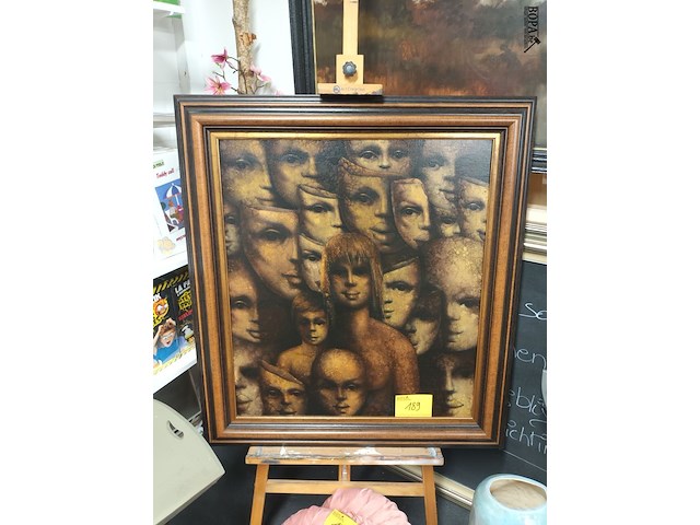 Lot 189 - schilderij ekspressie van koppen get jvb - afbeelding 1 van  7