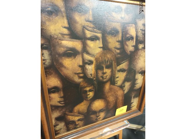 Lot 189 - schilderij ekspressie van koppen get jvb - afbeelding 2 van  7