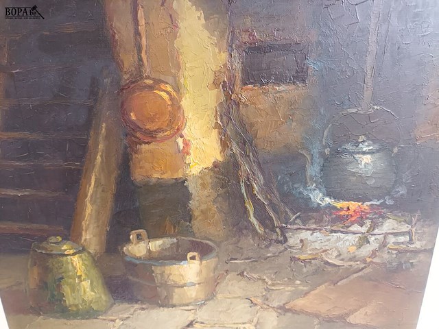 Lot 189 - schilderij open haard - afbeelding 3 van  3