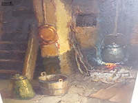 Lot 189 - schilderij open haard - afbeelding 3 van  3