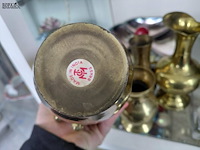Lot 19 - lot vintage messing vaasjes, made in india brass - afbeelding 2 van  4