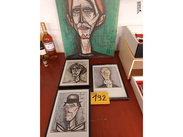 Lot 192 - kaders met clowns. 4 stuks - afbeelding 1 van  6