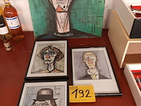 Lot 192 - kaders met clowns. 4 stuks - afbeelding 1 van  6