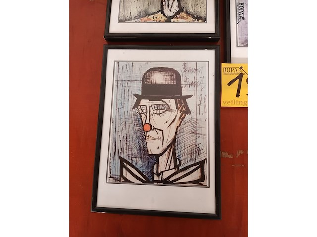 Lot 192 - kaders met clowns. 4 stuks - afbeelding 4 van  6
