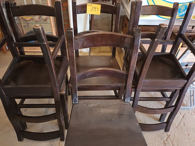 Lot 193 - café stoelen. 6 stuks - afbeelding 1 van  4