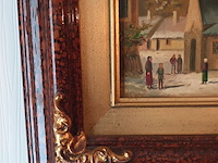 Lot 193 - schilderij sneeuw in het dorp - afbeelding 3 van  3
