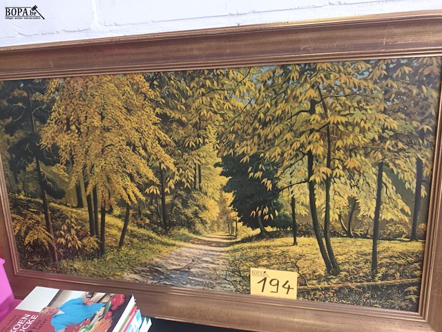 Lot 194 - kader boslandschap - afbeelding 1 van  4