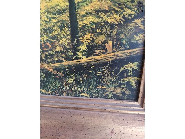 Lot 194 - kader boslandschap - afbeelding 4 van  4
