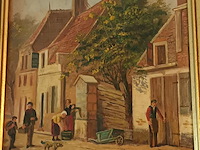 Lot 194 - schilderij mensen op straat - afbeelding 2 van  3