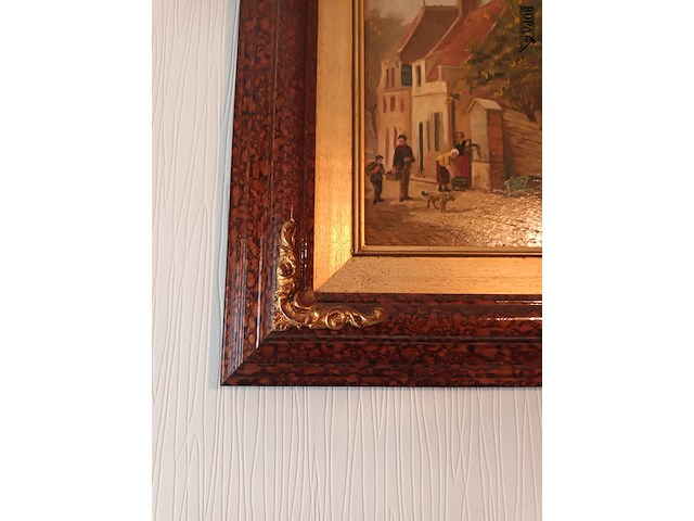 Lot 194 - schilderij mensen op straat - afbeelding 3 van  3