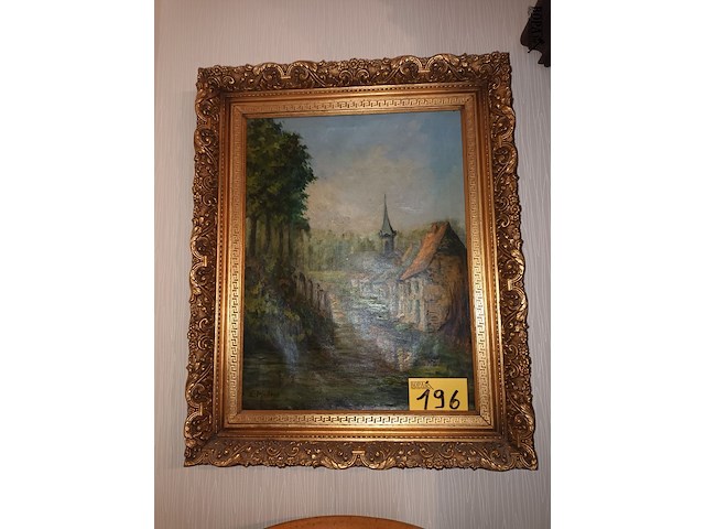 Lot 196 - schilderij landschap - afbeelding 1 van  5