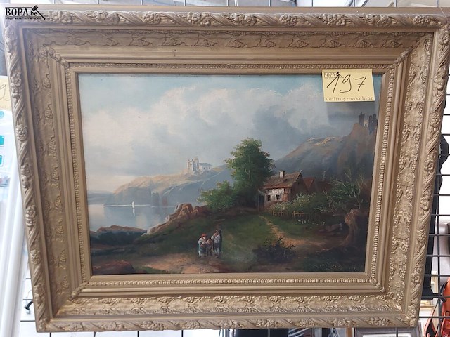 Lot 197 - schilderij huis in de bergen get meyer 1880 - afbeelding 1 van  2