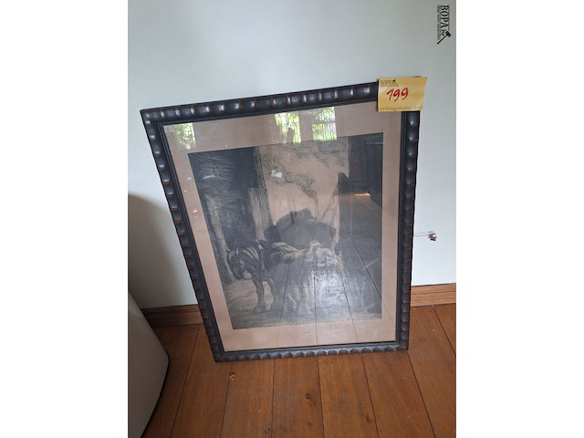 Lot 199 - kader met tekening - afbeelding 1 van  1