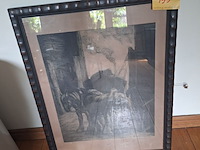 Lot 199 - kader met tekening - afbeelding 1 van  1