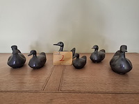 Lot 2 - metalen eenden. 6 stuks