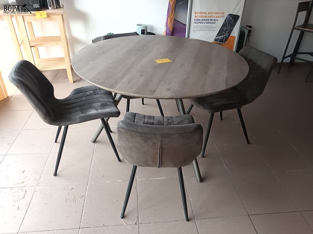 Lot 2 - ronde tafel met 4 stoelen - afbeelding 1 van  3