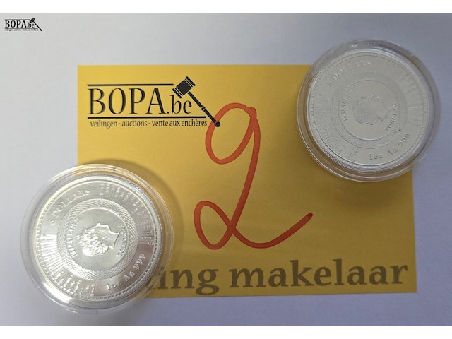 Lot 2 - tokelau vivat humanitas 2020 – 2 x 5 dollars - afbeelding 1 van  3