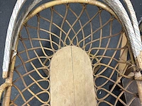 Lot 2 - vintage rotan babywiegje met ovale rieten mand - afbeelding 3 van  3