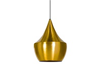Lot 2 fat pendant light - ronde gouden plafondlamp geborsteld zwart draad - afbeelding 1 van  1
