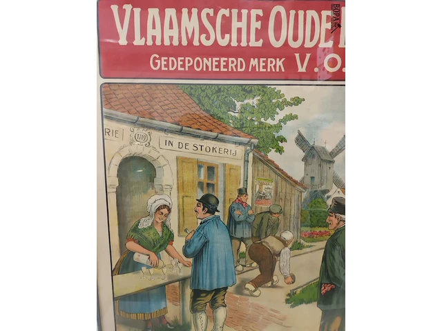 Lot 20 - affiche vlaamse oude klare in kader - afbeelding 3 van  5