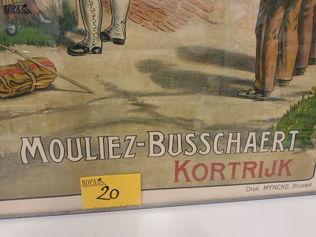 Lot 20 - affiche vlaamse oude klare in kader - afbeelding 5 van  5
