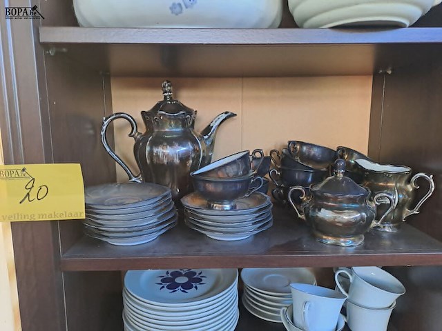Lot 20 - antiek theeservies keram-silber - bavaria '30: porselein met - afbeelding 1 van  7