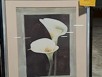 Lot 20 - ingelijste kunstprints afbeelding van witte tulpen en lelies - afbeelding 3 van  3
